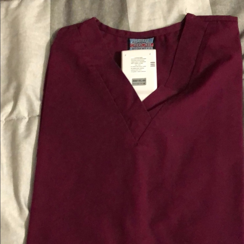 TOP SCRUB, Authentic CHEROKEE MAROON COLOR
